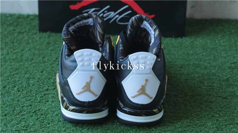 Authentic Air Jordan 4 Black Gold